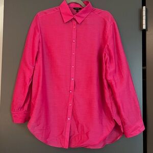 Massimo Dutti Pink Button-Down Shirt Cotton/Silk mix in Size S
